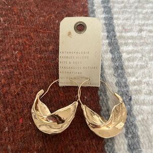 Anthropologie Sculpted Gold Earrings